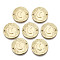 Alloy Links Connectors, Flat Round with Moon, Cadmium Free & Nickel Free & Lead Free, Real 16K Gold Plated, 22x2mm, Hole: 1.6mm