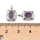 Натуральный аметистовый прямоугольник с овальными подвесками STAS-L022-516P-04-3