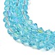 Прозрачные стеклянные бусины гальваническим пряди GLAA-F029-3mm-D20-3