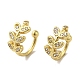 Серьги-каффы из латуни с микропаве из кубического циркония EJEW-R162-46G-1