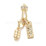 Застежки из латуни с микропейвом и прозрачным фианитом KK-C051-52G