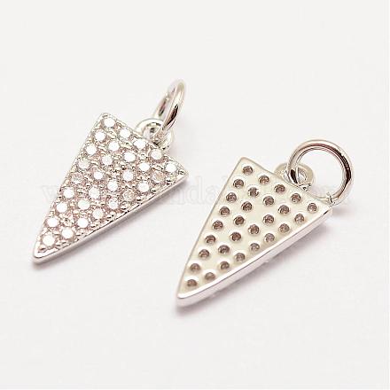 Латунь микро проложит класс Aaa кубического циркония подвески ZIRC-G090-07P-NR-1