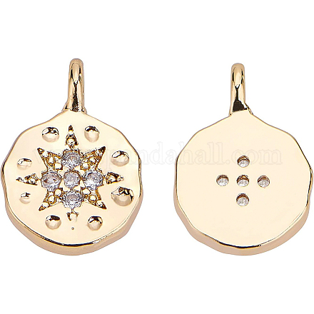 Латунные микро проложить кубического циркония подвески KK-BC0006-30G-1
