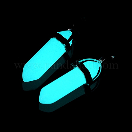 Синтетические светящиеся каменные остроконечные подвески G-B041-04P-01-1