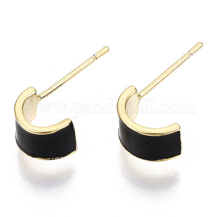 Серьги-кольца из латуни с эмалью KK-N232-97B-NF-1