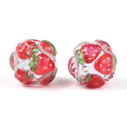 Круглые бусины из смолы в виде фруктов RESI-T059-03D-1