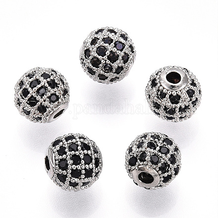 Стойки обшивки латунь кубического циркония бусы X-ZIRC-S001-8mm-B03-1