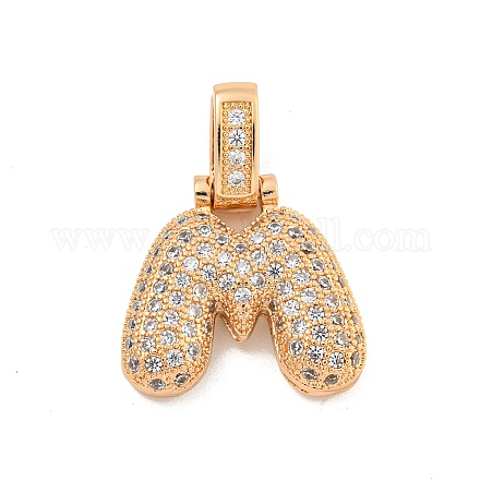 Латунные микропаве прозрачные подвески с фианитом KK-B099-01G-M-1