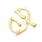 Ion Plating(IP) 304 Stainless Steel Melting Drop Open Cuff Rings for Women, Real 18K Gold Plated, US Size 8 1/2(18.5mm)