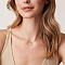Bohemian Style Brass Crystal Rhinestone Pendant Necklaces for Women, Rose Gold, Flat Round, 17.72 inch(45cm)