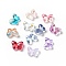 Transparent Baking Paint Glass Beads, Butterfly, Mixed Color, 10x14x5.5mm, Hole: 1mm