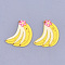 Plastic Cabochons, with Glitter Powder, Banana, Yellow, 44.5x33x2mm