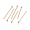 304 Stainless Steel Ball Head Pins, Real 24k Gold Plated, 20x0.6mm, 22 Gauge, Head: 1.8mm