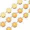 304 Stainless Steel & Enamel Link Chains, with Spool, Unwelded, Real 16K Gold Plated, Nickel Free, Flower, Orange, 13.5x10x1mm, about 16.4 Feet(5m)/roll
