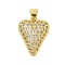 Heart Rack Plating Brass Micro Pave Cubic Zirconia Pendants, Long-Lasting Plated, Lead Free & Cadmium Free, Real 18K Gold Plated, 18x13.5x5mm, Hole: 3.5x5mm
