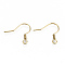 304 Stainless Steel Earring Hooks, Ear Wire, with Horizontal Loop, Cadmium Free & Nickel Free & Lead Free, Golden, 17~19x19mm, Hole: 2mm, 21 Gauge, Pin: 0.7mm