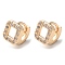 Rack Plating Brass Micro Pave Cubic Zirconia Hoop Earrings, Square, Light Gold, 9x8mm