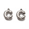 Non-Tarnish 201 Stainless Steel Pendants, Letter C, Stainless Steel Color, 16x13x3mm, Hole: 1mm