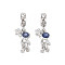 Rack Plating Alloy Enamel European Dangle Charms, with Crystal Rhinestone, Large Hole Beads, Cadmium Free & Nickel Free & Lead Free, Spaceman, Platinum, Prussian Blue, 26mm, Hole: 4.5mm, Spaceman: 16X10X4.5mm