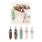 5Pcs 5 Style Natural Gemstone Pointed Pendants, with Platinum Brass Findings, Bullet, 1Pc/Style