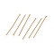 304 Stainless Steel Flat Head Pins, Real 18K Gold Plated, 22x0.6mm, 22 Gauge, Head: 1.4mm