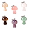6Pcs 6 Colors Natural & Synthetic Gemstone Pendants, with Stainless Steel Snap On Bails, Mushroom Shaped, Mixed Color, 24~25x16mm, Hole: 5x3mm, 1pc/color