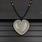 Natural Agate Pendant Necklaces, Heart, 15.75~23.62 inch(40~60cm)