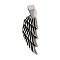 Ion Plating(IP) 304 Stainless Steel Pendants, Wing Charm, Antique Silver, 30x11.5x2.5mm, Hole: 8x5mm