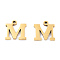 201 Stainless Steel Charms, Alphabet, Letter.M, 8.5x8.5x1mm, Hole: 1mm