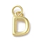 Rack Plating Brass Charms, Cadmium Free & Lead Free, Long-Lasting Plated, Real 18K Gold Plated, Letter D, 11.5x7.5x1.5mm, Hole: 3.2mm