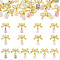 14Pcs 7 Colors Baking Paint Handmade Lampwork Crake Pendants, with Alloy Findings, Bowknot with Cube, Mixed Color, 22mm, 2pcs/color