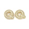 Brass Micro Pave Clear Cubic Zirconia Pendants, Cadmium Free & Nickel Free & Lead Free, Letter Q, 25.5x21.5x7.5mm, hole: 4x2mm