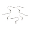 304 Stainless Steel Earring Hook Findings, Ear Wire, with Horizontal Loop, Stainless Steel Color, 18x16x0.8mm, 20 Gauge, Hole: 2.5mm
