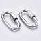 Tarnish Resistant 304 Stainless Steel Screw Carabiner Lock Charms, for Necklaces Making, Quick Links, Oval, Stainless Steel Color, 42x22x4mm, Screw: 9x15mm