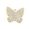 Brass Micro Pave Cubic Zirconia Charms, Butterfly, Lead Free & Cadmium Free, Long-Lasting Plated, Real 18K Gold Plated, 14x15x2mm, Hole: 1.2mm