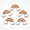 Alloy Pendants, with Enamel, Rainbow, Light Gold, Colorful, 16.5x25x2mm, Hole: 1mm