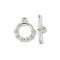 Alloy Toggle Clasps, Cadmium Free & Lead Free, Rack Plating, Ring with Flower, Platinum, Ring: 14x11.5x2.5mm, Hole: 1.4mm, Bar: 5x16.5x2.5mm, hole: 1.4mm