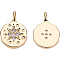 BENECREAT 10pcs Gold Brass Micro Pave Cubic Zirconia Charms 18K Gold Plated Flat Round Pendants (10.5x8x2mm) for Earrings Bracelet Necklace Jewelry Making