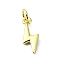 Brass Pendants, Cadmium Free & Nickel Free & Lead Free, Lightning, Real 18K Gold Plated, 15x6.5x2mm, Hole: 3mm