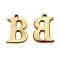 Ion Plating(IP) 304 Stainless Steel Alphabet Charms, Golden, Letter.B, 12x8x1mm, Hole: 1mm
