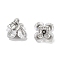 Brass Micro Pave Cubic Zirconia Charms, Cadmium Free & Nickel Free & Lead Free, with Jump Ring, Flower, Platinum, Clear, 7.5x7.5x7.5mm, Hole: 1.8mm