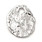 Non-Tarnish 304 Stainless Steel Pendants, Textured, Oval, Stainless Steel Color, 35x30x2mm, Hole: 7mm