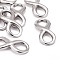 Tarnish Resistant Smooth Surface 304 Stainless Steel Infinity Links connectors, Stainless Steel Color, 39x17x3.5mm, Hole: 13x10mm