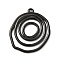 304 Stainless Steel Pendants, Irregular Flat Round Charm, Electrophoresis Black, 28x23x2mm, Hole: 1.4mm