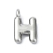 Anti-Tarnish 304 Stainless Steel Pendants, Letter Charm, Letter H, 19x12.5x4mm, Hole: 1.6mm