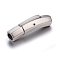 Tarnish Resistant 304 Stainless Steel Bayonet Clasps, Tube, Brushed, Stainless Steel Color, 28x6.5x7mm, Hole: 4mm