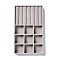 9-Grid Rectangle Velvet Jewelry Trays, with Density Fiberboard Sheet, for Earrings, Rings Storage, Gray, 21x12.5x2.35cm