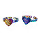 Ion Plating(IP) Rainbow Color 304 Stainless Steel Heart with Word Love You Open Cuff Ring for Women, US Size 6 1/2(16.9mm)