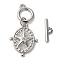 Brass Micro Pave Clear Cubic Zirconia Toggle Clasps, Cadmium Free & Nickel Free & Lead Free, Star, Platinum, 38mm, Ring: 11x9x1.5mm, Hole: 1.2mm, Bar: 13x4x1.5mm, Hole: 1.2mm, Pendant: 19x15x2.5mm, Hole: 1.2mm