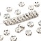 Brass Grade B Rhinestone Spacer Beads, Wavy Edge, Rondelle, Silver, Crystal, 5x2.5mm, Hole: 1mm
